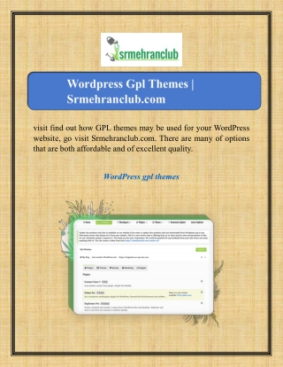 Wordpress Gpl Themes | Srmehranclub.com