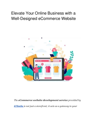 Elevate Your Online Business with a Well-Designed eCommerce Website