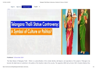 Telangana Thalli Statue Controversy_ A Symbol of Culture or Politics_
