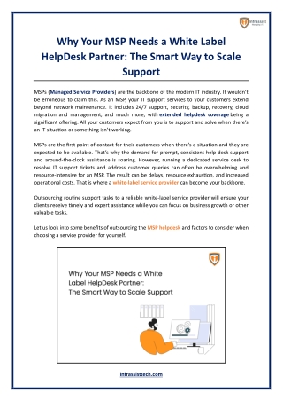 Why Your MSP Needs a White Label HelpDesk Partner - The Smart Way to Scale Support