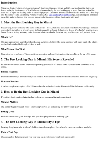 Workout Routines You'll Love from the Best Looking Guy in Town