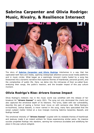 Sabrina Carpenter and Olivia Rodrigo_ Music, Rivalry, & Resilience Intersect