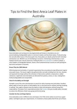 Tips to Find the Best Areca Leaf Plates in Australia