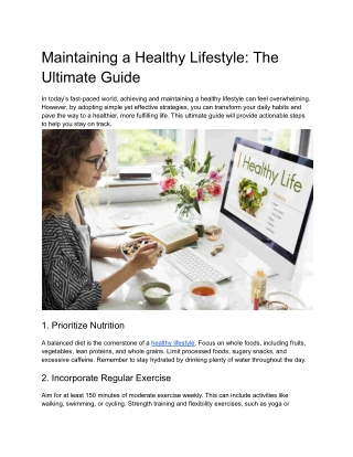 Maintaining a Healthy Lifestyle_ The Ultimate Guide
