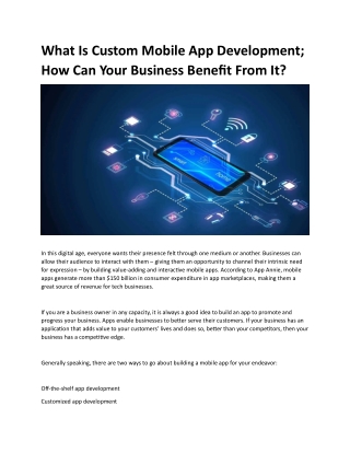 What Is Custom Mobile App Development