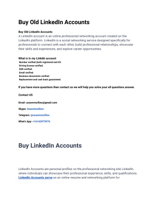 New Update To Buy LinkedIn Accounts 2025