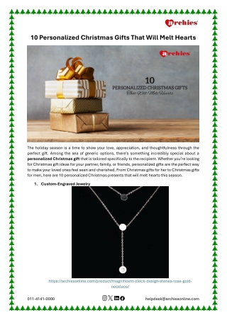 10 Personalized Christmas Gifts That Will Melt Hearts