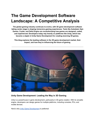 The Game Development Software Landscape_ A Competitive Analysis