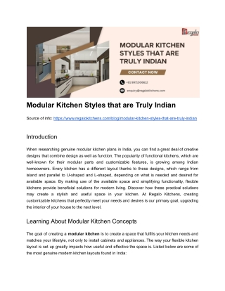Modular Kitchen Styles that are Truly Indian