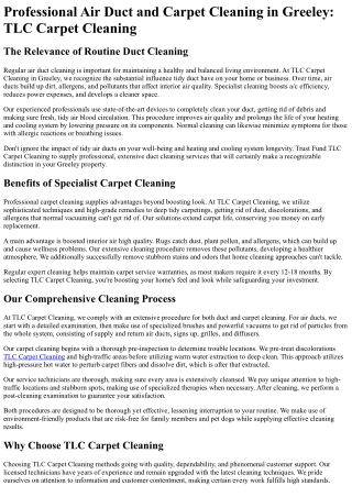 TLC Carpet Cleaning