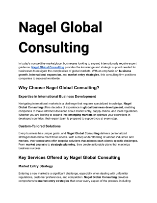 Nagel Global Consulting