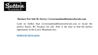 Business For Sale Bc Surrey  Lowermainlandbusinessforsale.com