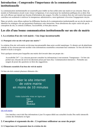 Les clés d'une bonne communication institutionnelle sur un site de mairie