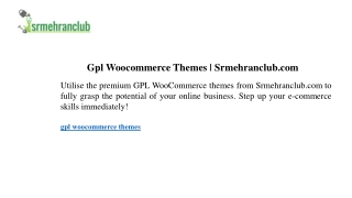 Gpl Woocommerce Themes  Srmehranclub.com