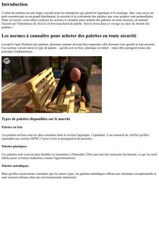 Les normes à connaître pour acheter des palettes en toute sécurité
