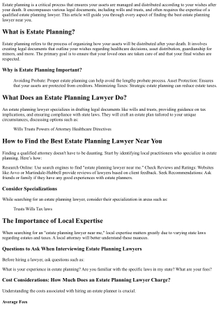 How to Find the Best Estate Planning Lawyer Near You