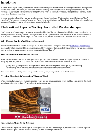“The Emotional Impact of Sending Handcrafted Wooden Messages”
