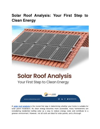 Solar Roof Analysis_ Your First Step to Clean Energy