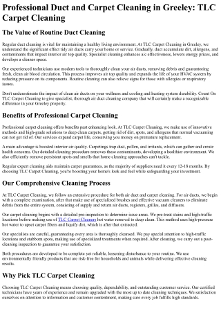 TLC Carpet Cleaning
