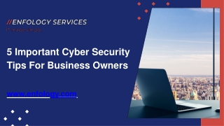 5 Important Cyber Security Tips For Business Owners