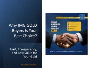 Why IMG GOLD Buyers Is Your Best Choice in Bangalore