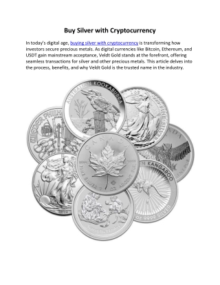 Buy Silver with Cryptocurrency