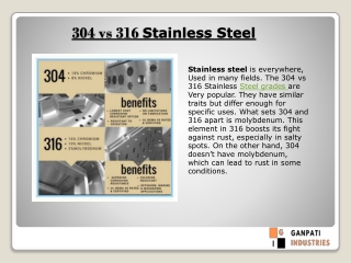 304 vs 316 Stainless Steel - Ganpati Industries