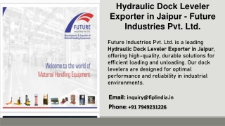 Hydraulic Dock Leveler Exporter in Jaipur - Future Industries Pvt. Ltd