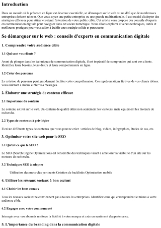 Se démarquer sur le web : conseils d'experts en communication digitale