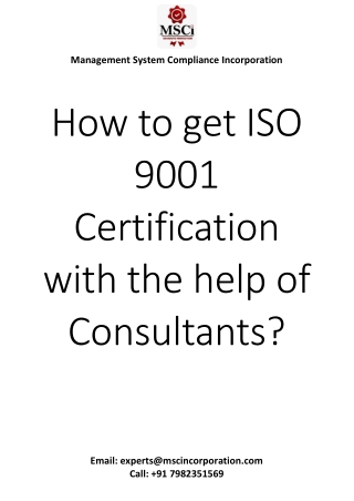 How to get ISO 9001 Certification with the help of Consultants