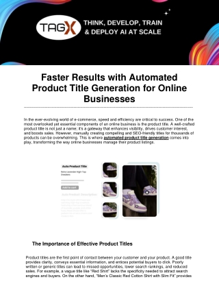 Faster Results with Automated Product Title Generation for Online Businesses