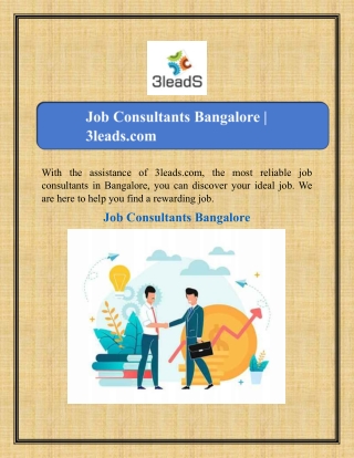 Job Consultants Bangalore | 3leads.com