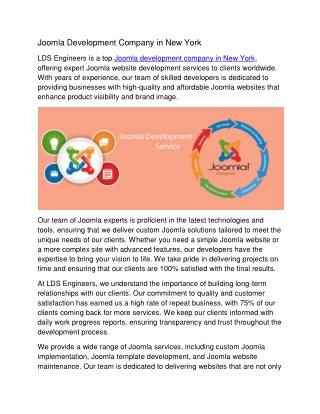 Joomla Development Company in New York