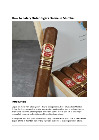 How to Safely Order Cigars Online in Mumbai