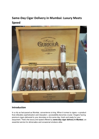 Same-Day Cigar Delivery in Mumbai_ Luxury Meets Speed