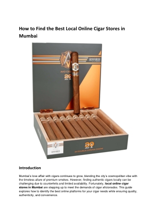 How to Find the Best Local Online Cigar Stores in Mumbai