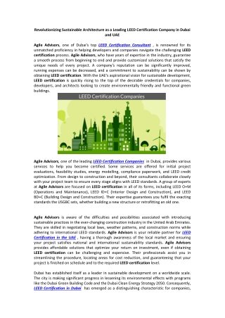 Revolutionizing Sustainable Architecture as a Leading LEED Certification Company