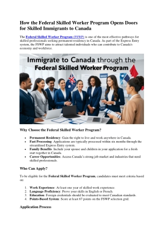 Federal Skilled Worker Program