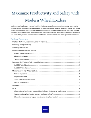 Maximize Productivity and Safety with Wheel Loaders