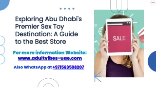 Discover AdultVibes UAE: The Premier Adult Toys Store in Abu Dhabi