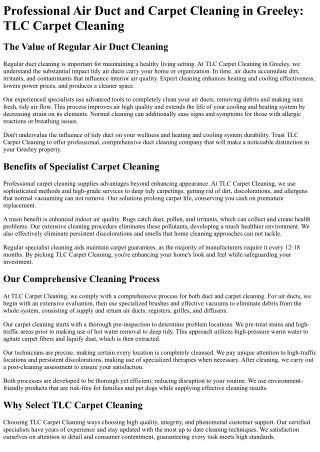 TLC Carpet Cleaning