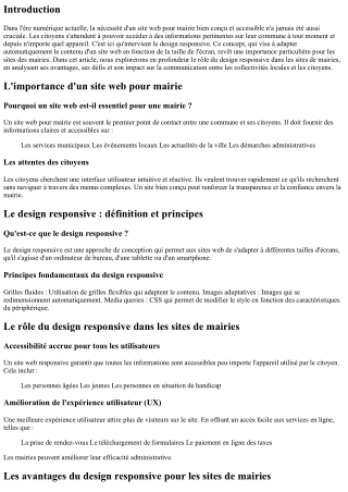 Le rôle du design responsive dans les sites de mairies