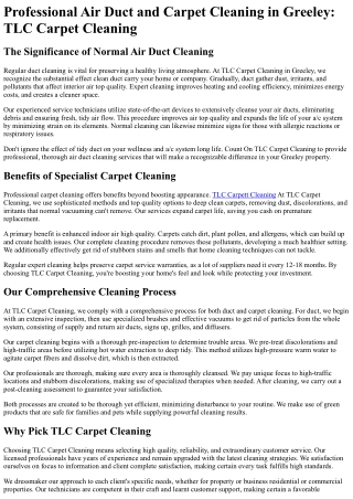 TLC Carpet Cleaning