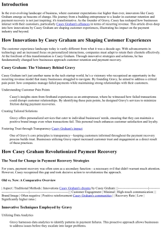 How Innovations by Casey Graham are Shaping Customer Experiences
