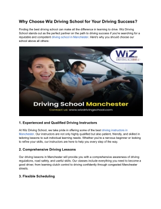 Why Choose Wiz Driving School for Your Driving Success?