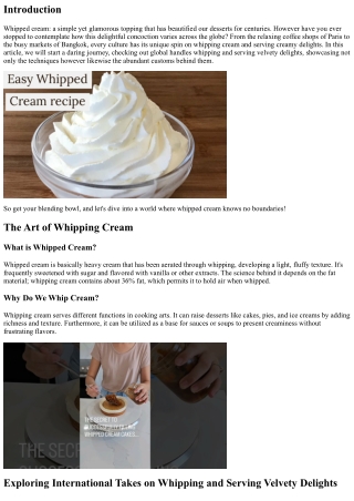 Checking Out International Handles Whipping and Portion Creamy Delights