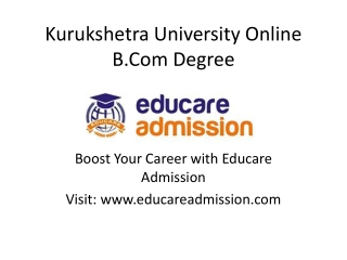 Kurukshetra University Online B.Com Degree: Flexible & Accredited Program