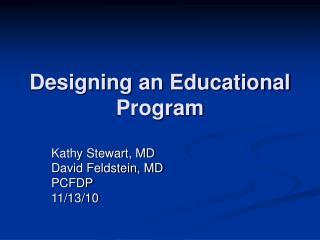 Designing an Educational Program