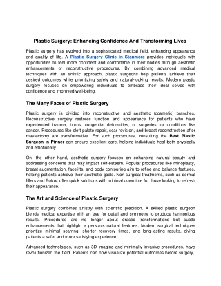 Plastic Surgery_ Enhancing Confidence And Transforming Lives - Google Docs