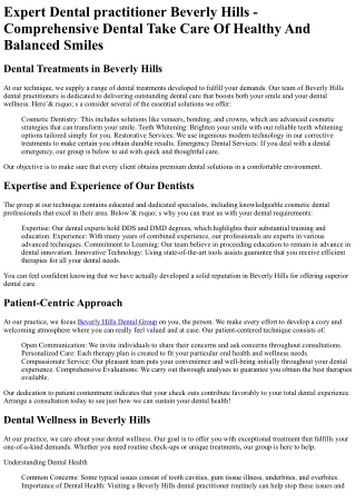Dental Group of Beverly Hills